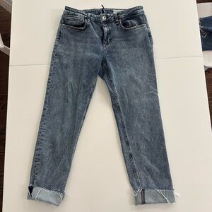Rag & Bone low rise cropped/cuffed jeans.